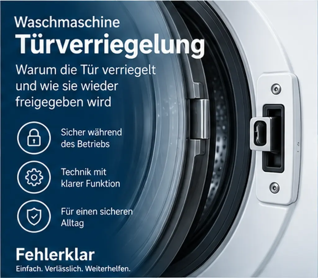 Waschmaschinentür mit hervorgehobenem Bereich der Türverriegelung